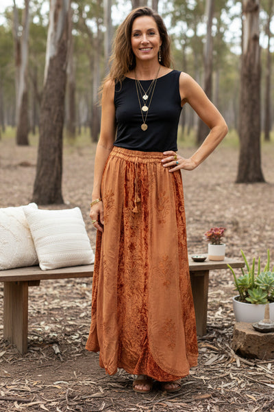 Velvet Skirt w Bias Godets