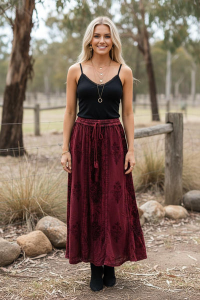 Velvet Skirt w Bias Godets