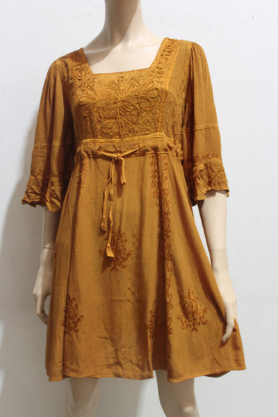 Angel Sleeve Acid Wash Babydoll Dress