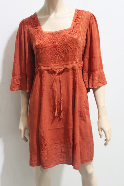 Angel Sleeve Acid Wash Babydoll Dress