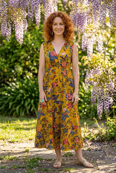 Heritage Cambric Cotton Maxi SLEEVELESS Dress