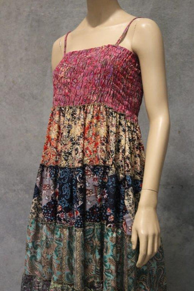 Artsilk Shirred Tier Dress LUCKY DIP PRINTS-UNIQUE EACH ITEM