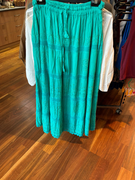Cotton Voile Embroidered Skirt