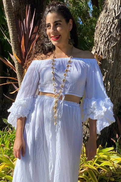 Rio Ruffle Sleeve Off Shoulder Blouse