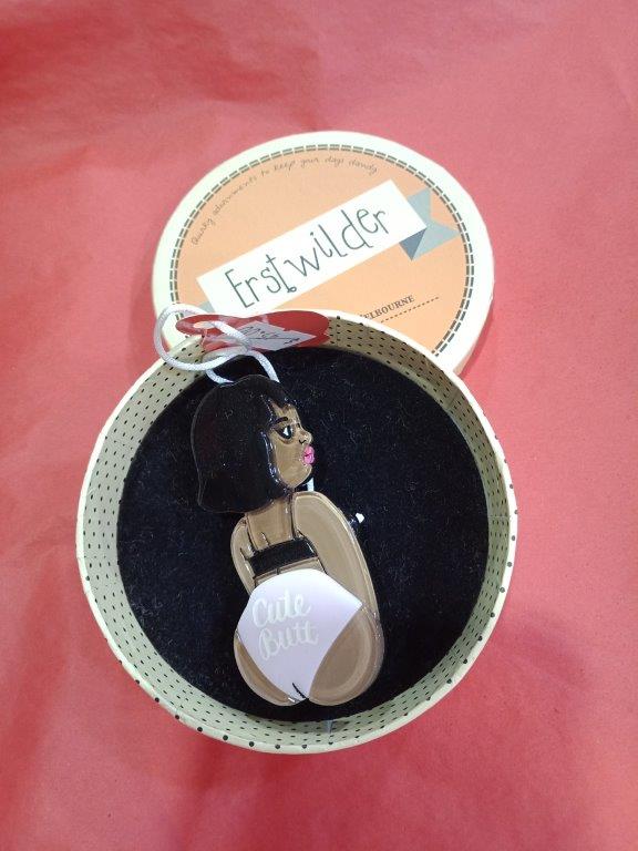Cute Butt Club- Brooch (Mel Stringer 2019) Choc