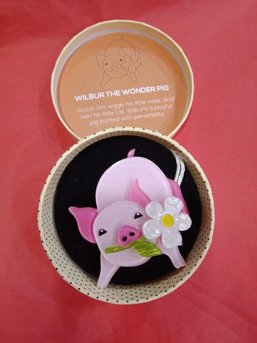 Wilbur The Wonder Pig Brooch