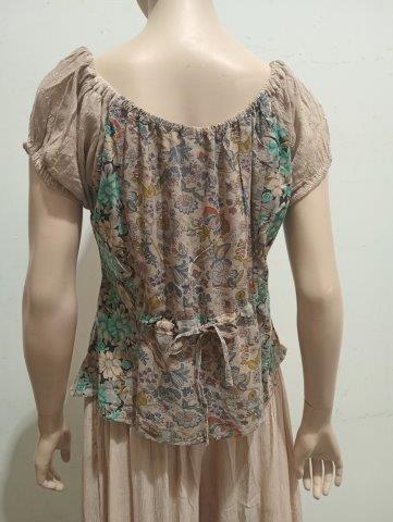 Floral Spliced Romance Off The Shoulder Blouse