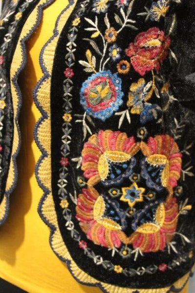 Persimmon Velvet Embroidered Waistcoat