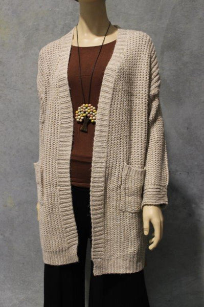Fleck Knit Cardigan With Pockets
