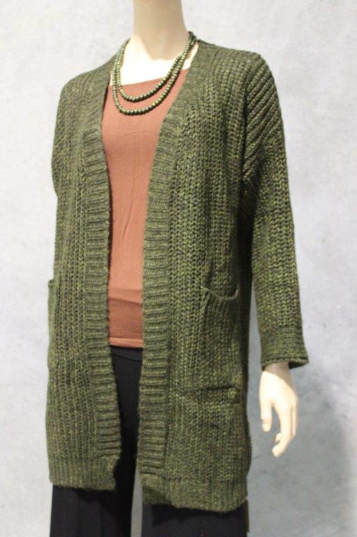 Fleck Knit Cardigan With Pockets