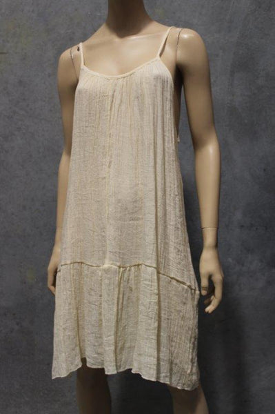 Shantung Slip Dress W Hem Tier