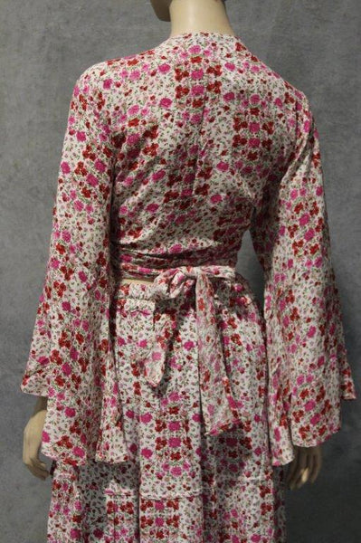 Cottage Crepe Angel Sleeve Crepe Wrap Top