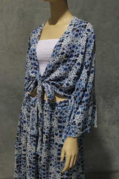 Cottage Crepe Angel Sleeve Crepe Wrap Top