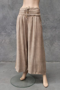 Pleated Band Wide Leg Pants