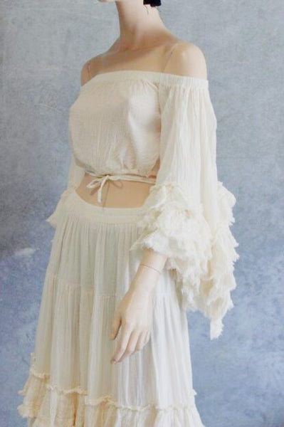 Rio Ruffle Sleeve Off Shoulder Blouse