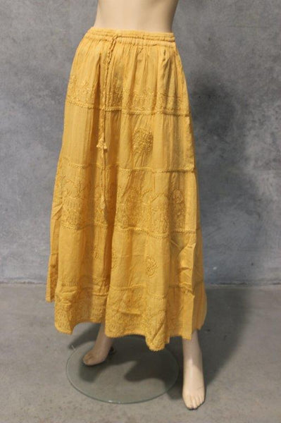 Cotton Voile Embroidered Skirt