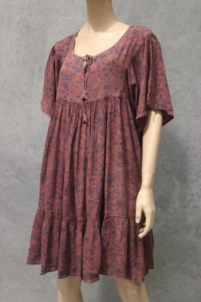 Rayon Crepe Babydoll Dress w Yoke