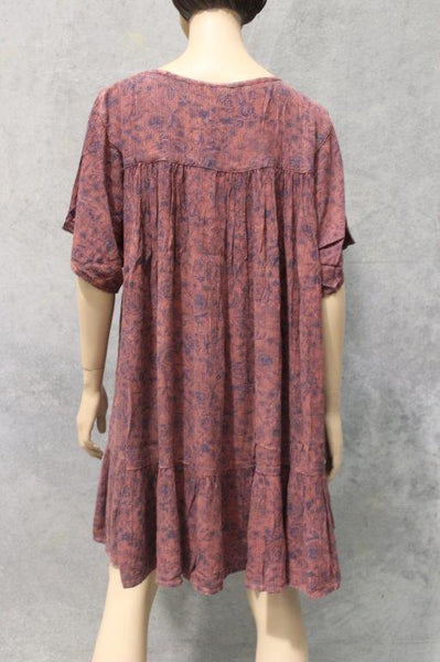 Rayon Crepe Babydoll Dress w Yoke