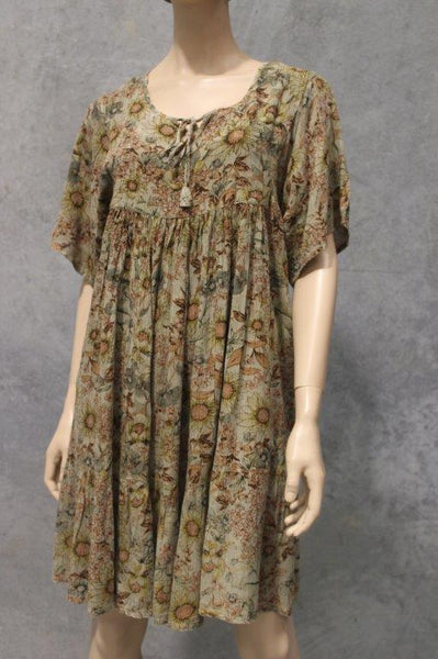 Rayon Crepe Babydoll Dress w Yoke