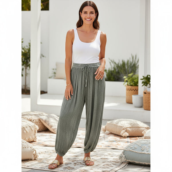 Rayon Crepe Harem Jogger Pants