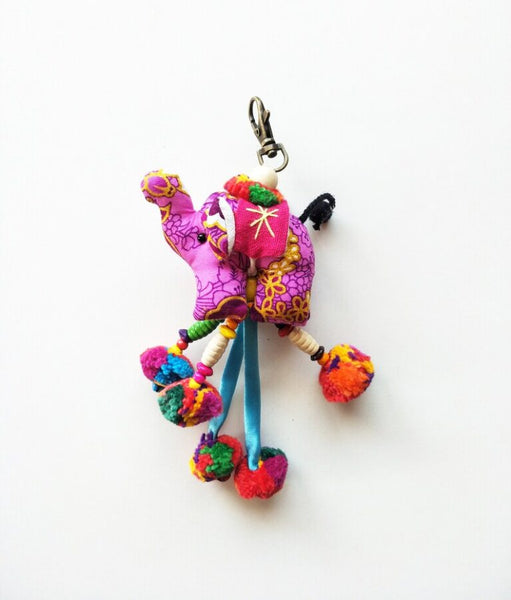 KEYRING FABRIC Owl Elephant S-Hills