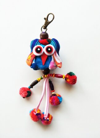 KEYRING FABRIC Owl Elephant S-Hills