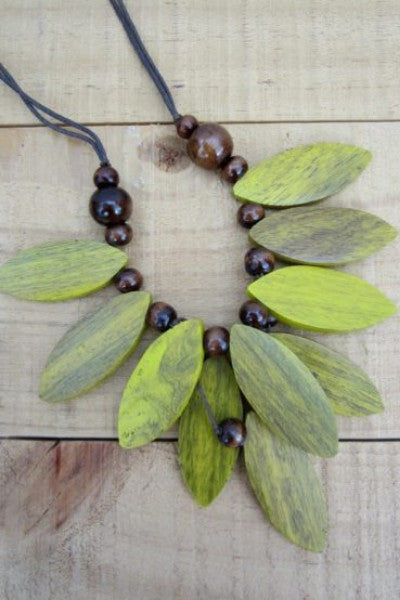 Delta Wooden Leaf Necklace IN 7 COLOURS