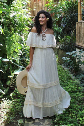 Off Shoulder Calico Prairie Maxi