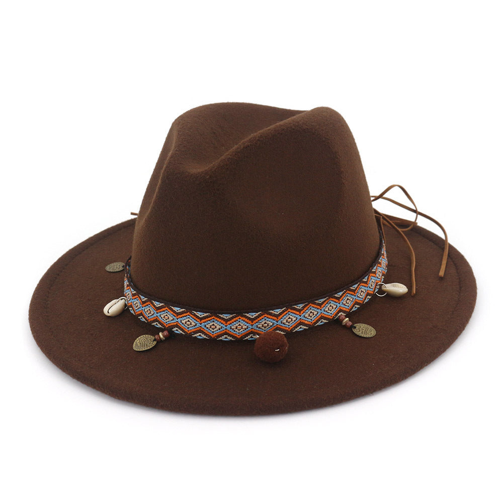 Santa Fe Western Hat w Shell and Coin Hatband