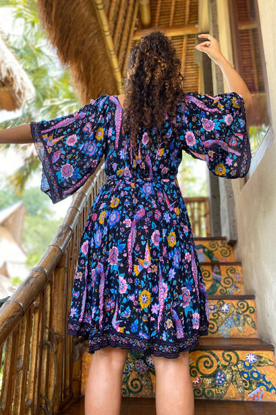 Lyrebird Bloom Angel Sleeve Dress