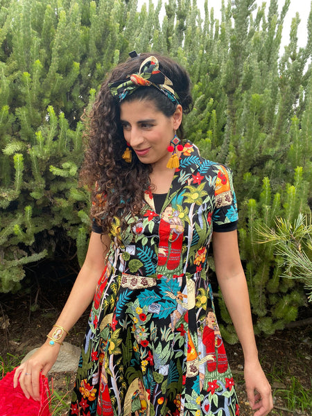 Frida Garden Button Shirtdress w Circle Skirt