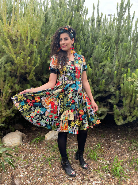 Frida Garden Button Shirtdress w Circle Skirt