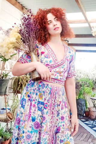 Lyrebird Bloom Wrap Kimono Top