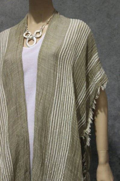 Stripe Veil Tie Up Beach Throw