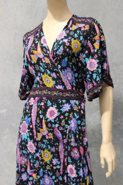 Lyrebird Bloom Crepe Wrap Dress