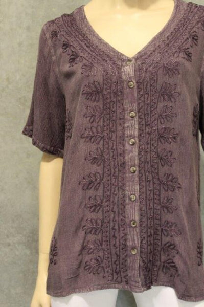Nineties Crepe Button Top (Longer Hip Length) BACK IN
