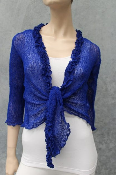 Mesh Frill Cardigan with Ruffle