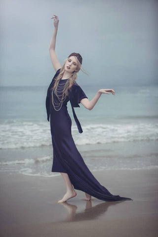 Deco Bias Cut Satin Gown - Made in Australia